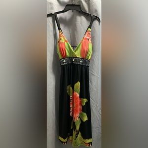 Black with flowers dress size medium